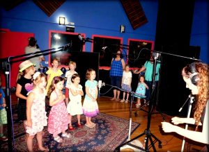 Recording the kids choir